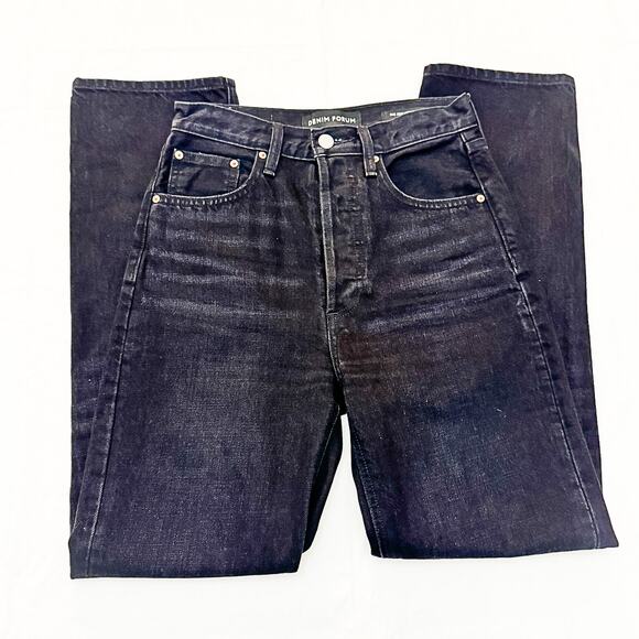 Denim Forum The Joni HIgh Rise Loose Button Fly Denim Jeans Black Size 23 x 29L - Picture 4 of 9